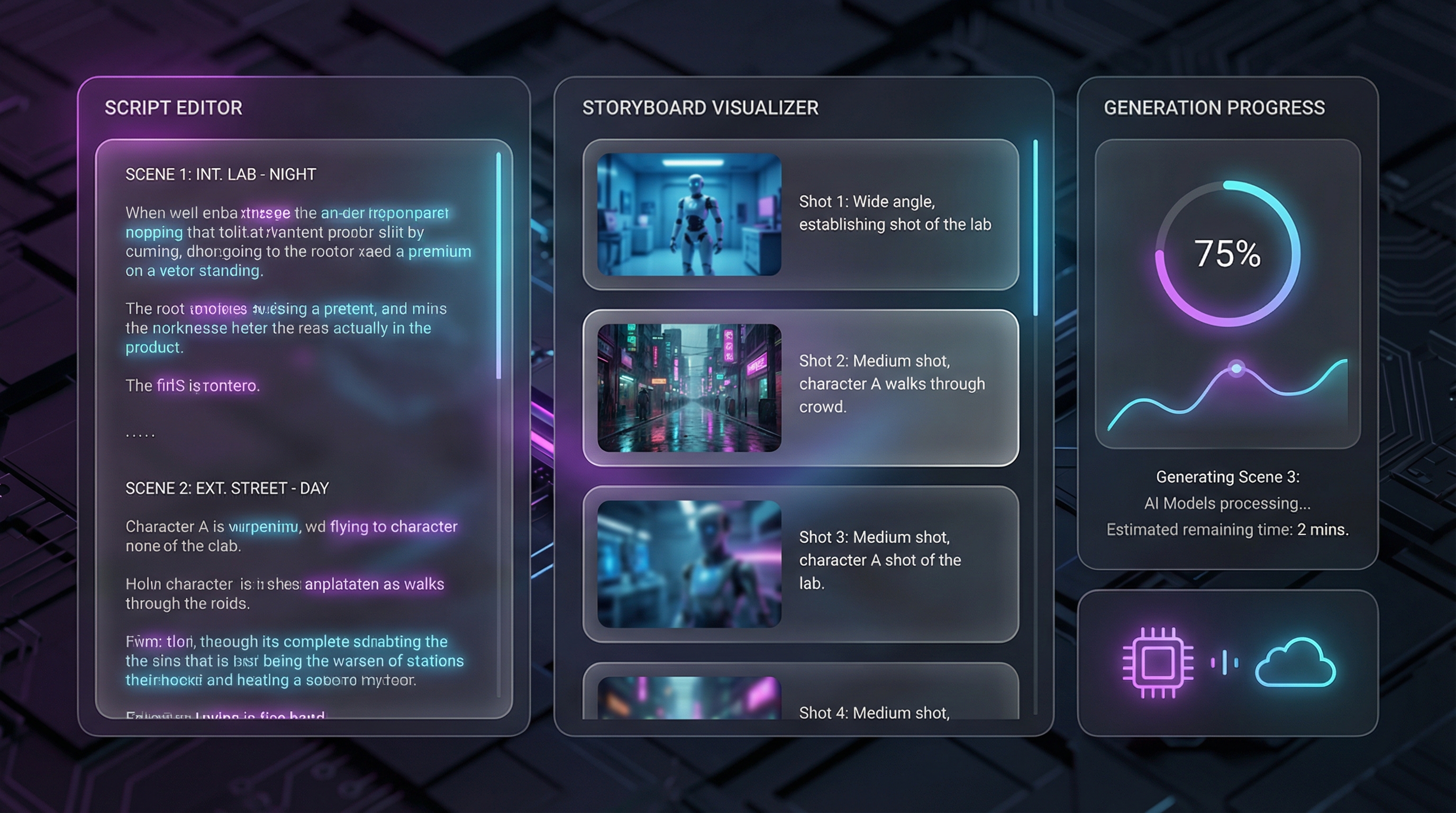 Vidoyo AI Storyboard Builder Interface